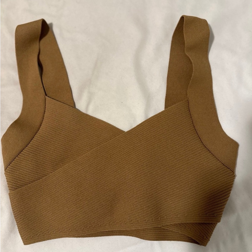 sculpted knit crop top Aritzia